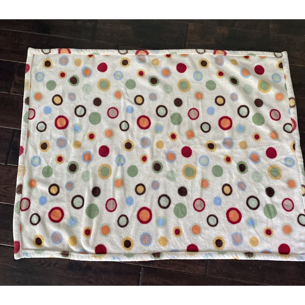 Tiddliwinks Baby Blanket Circles Dots Green Blue Orange Yellow Rings Soft 30x40